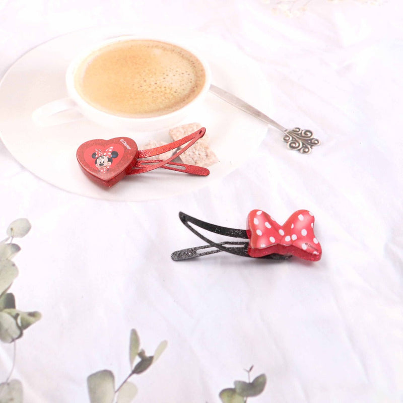 Lil Diva Minnie Mouse Snap Hair Clips With Charms Pack Of 2