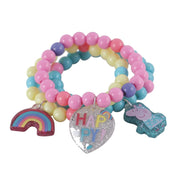 Lil Diva Peppa Pig Beaded Bracelets Pack Of 3