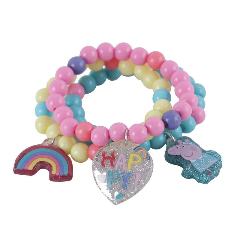 Lil Diva Peppa Pig Beaded Bracelets Pack Of 3