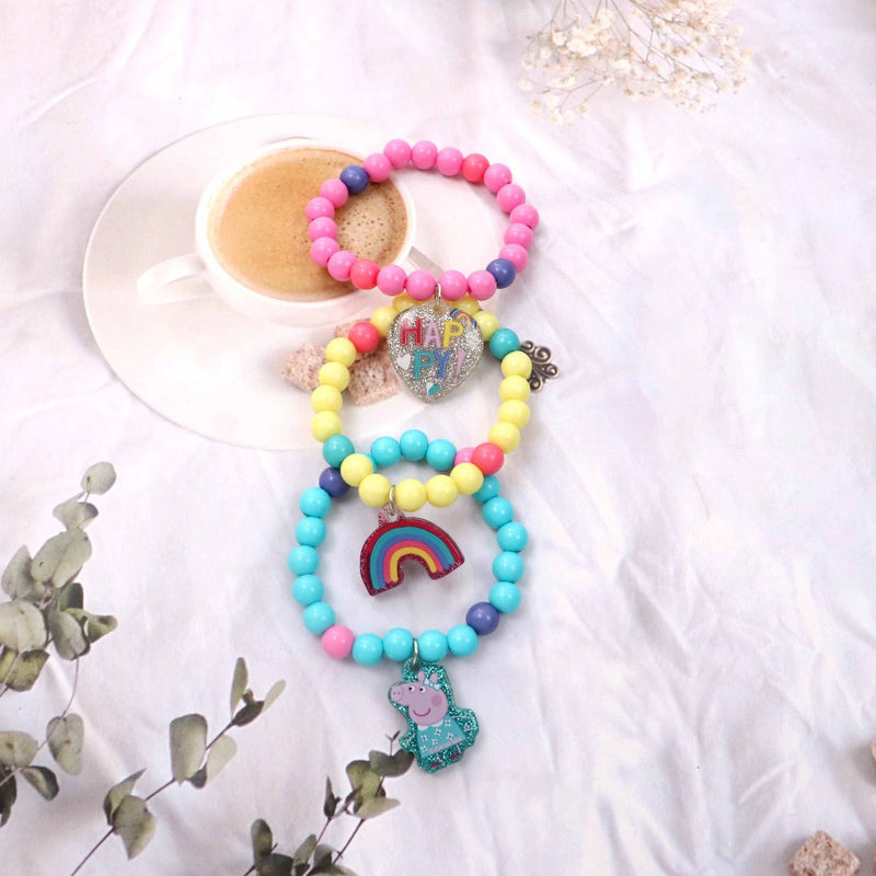 Lil Diva Peppa Pig Beaded Bracelets Pack Of 3