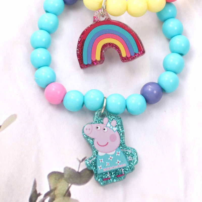 Lil Diva Peppa Pig Beaded Bracelets Pack Of 3