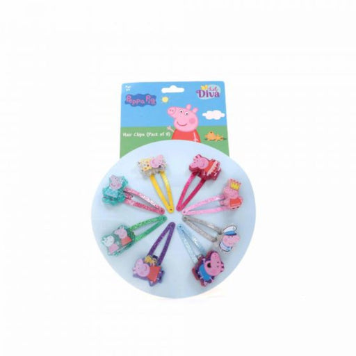 Lil Diva Peppa Pig Hair Clips Pack Of 8-Fashion accessory-Li'l Diva-Toycra