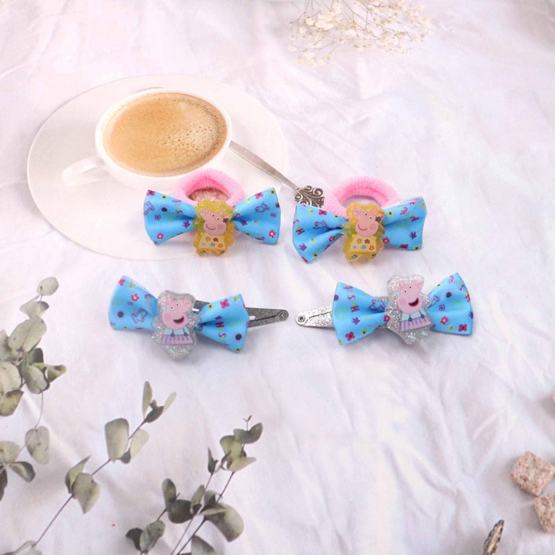 Lil Diva Peppa Pig Hair Loops & Clips Set