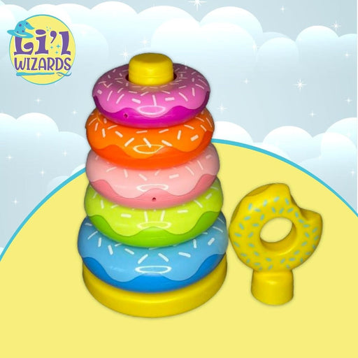 L'il Wizard Stack & Nest Rocking Doughnut Ring Stacker - Window Box-Infant Toys-L'il Wizard-Toycra