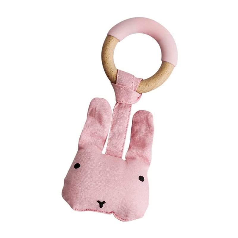 Little Rawr Wood Plush Rattle Teether