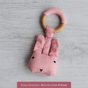 Little Rawr Wood Plush Rattle Teether