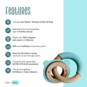 Little Rawr Wood + Silicone Disc & Ring Teether