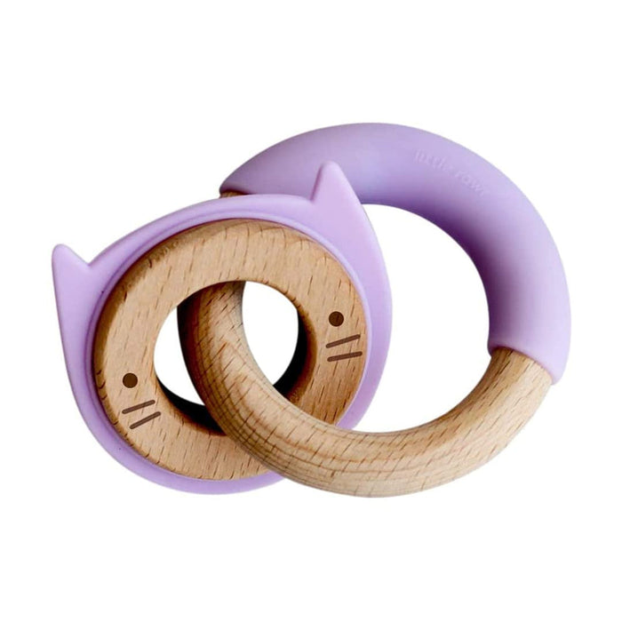 Little Rawr Wood + Silicone Disc & Ring Teether-Teethers-Little Rawr-Toycra