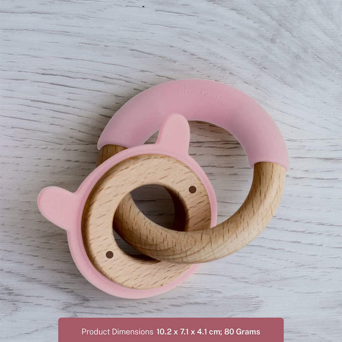 Little Rawr Wood + Silicone Disc & Ring Teether-Teethers-Little Rawr-Toycra