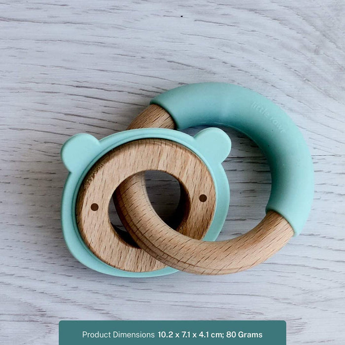 Little Rawr Wood + Silicone Disc & Ring Teether-Teethers-Little Rawr-Toycra