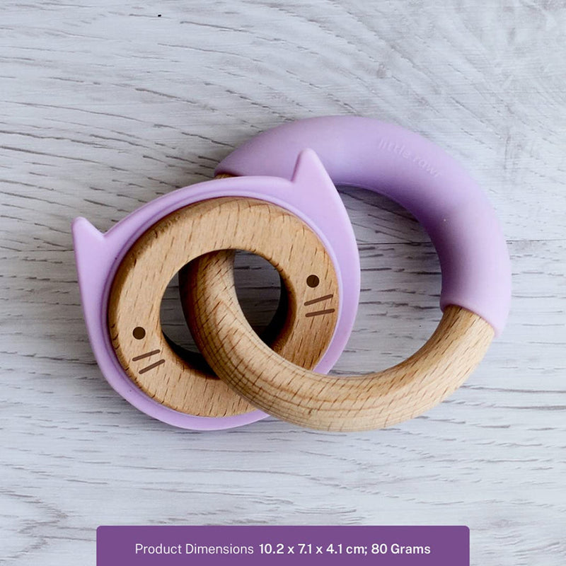 Little Rawr Wood + Silicone Disc & Ring Teether