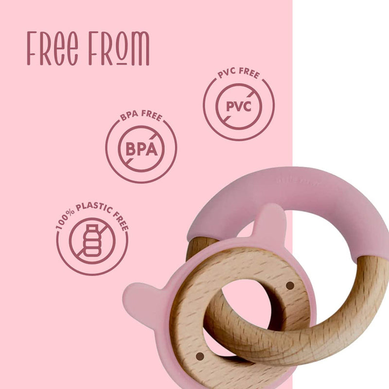 Little Rawr Wood + Silicone Disc & Ring Teether