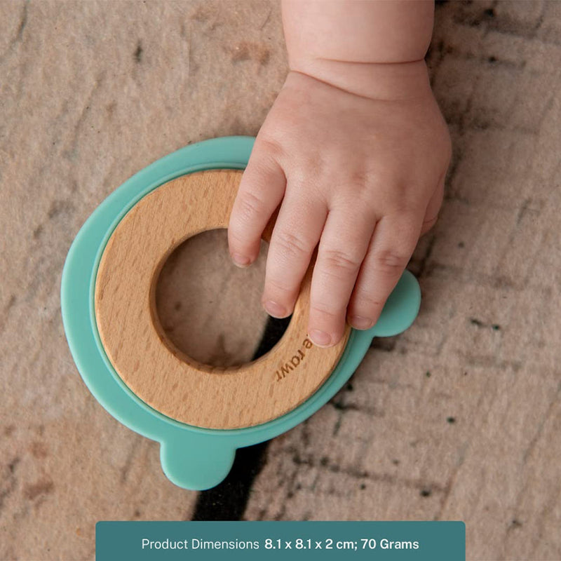 Little Rawr Wood + Silicone Teether Ring