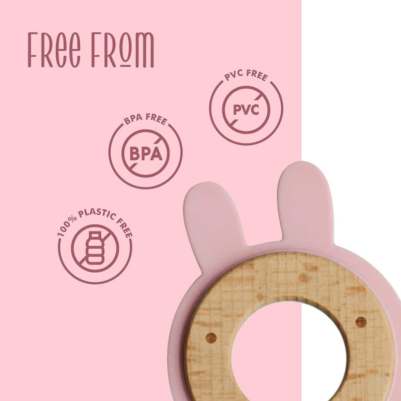 Little Rawr Wood + Silicone Teether Ring