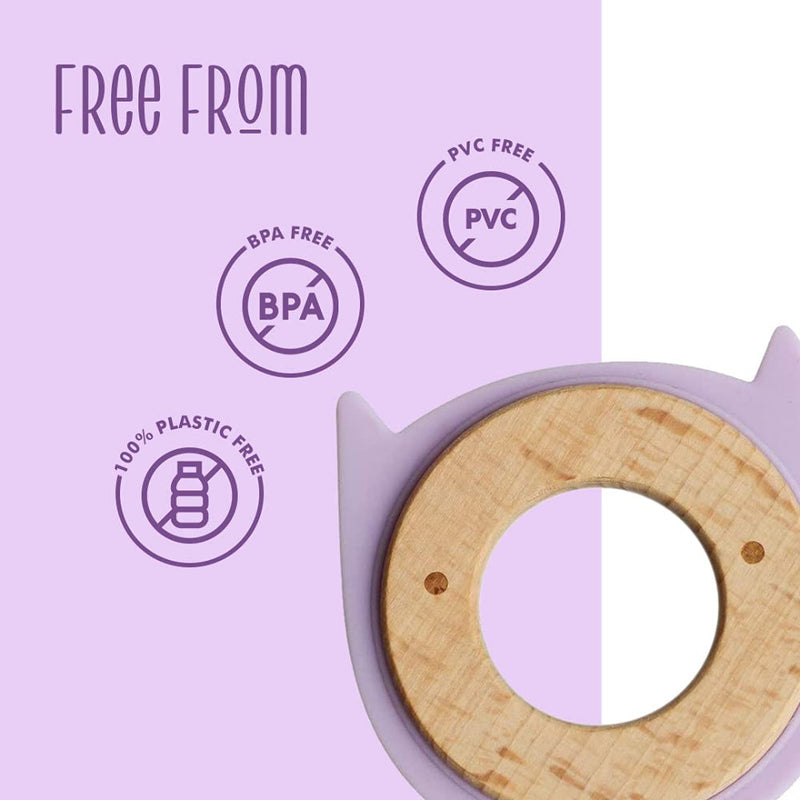 Little Rawr Wood + Silicone Teether Ring
