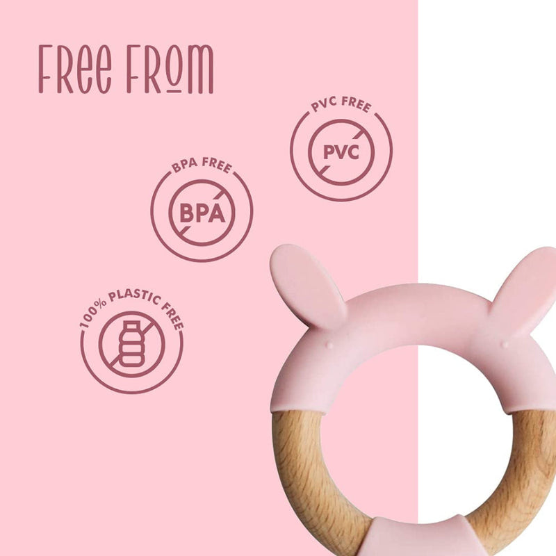 Little Rawr Wood + Silicone Teether Ring