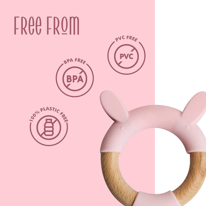 Little Rawr Wood + Silicone Teether Ring-Teethers-Little Rawr-Toycra