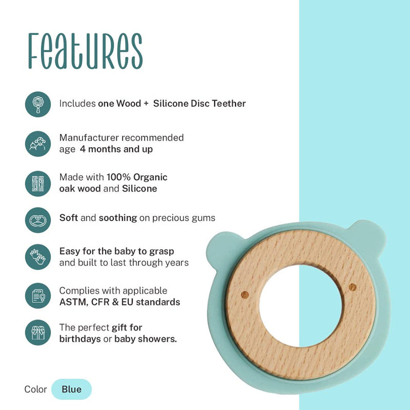 Little Rawr Wood + Silicone Teether Ring
