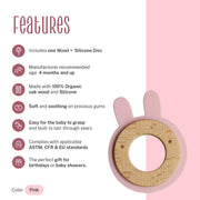 Little Rawr Wood + Silicone Teether Ring