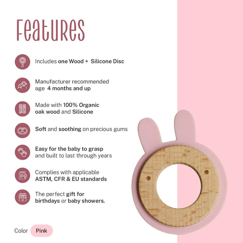 Little Rawr Wood + Silicone Teether Ring