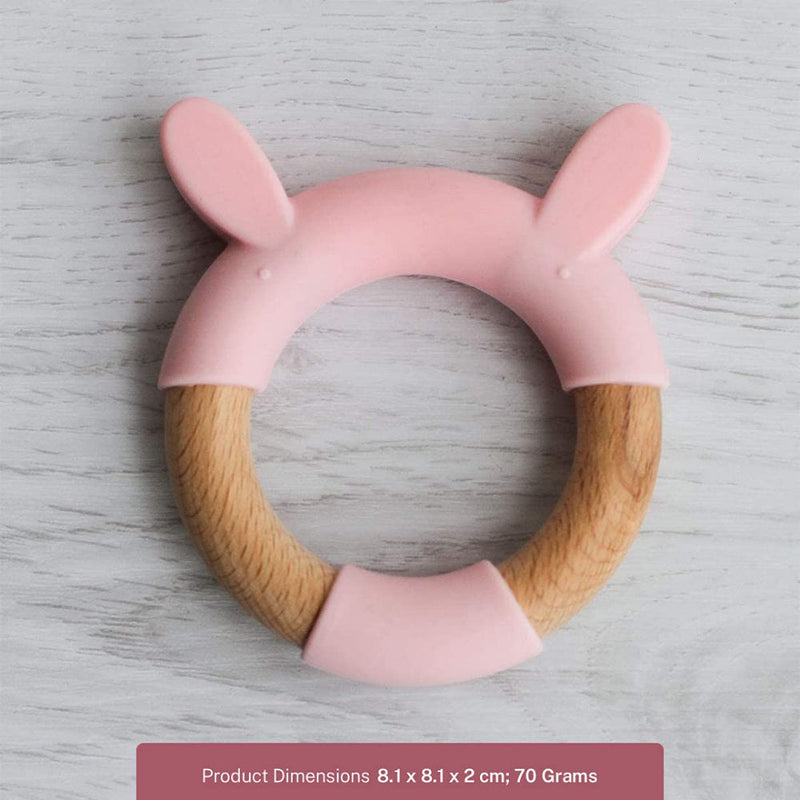 Little Rawr Wood + Silicone Teether Ring
