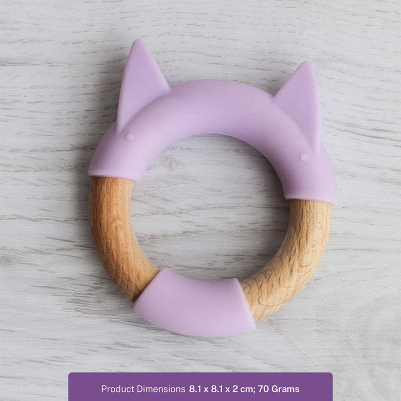 Little Rawr Wood + Silicone Teether Ring