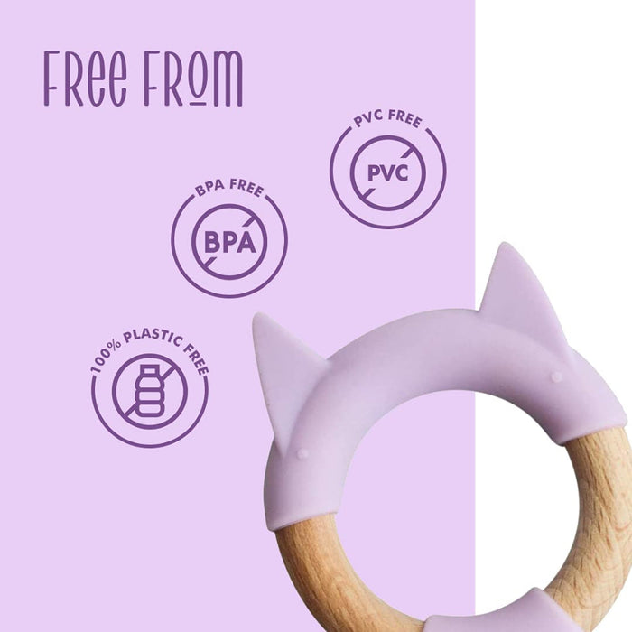 Little Rawr Wood + Silicone Teether Ring-Teethers-Little Rawr-Toycra