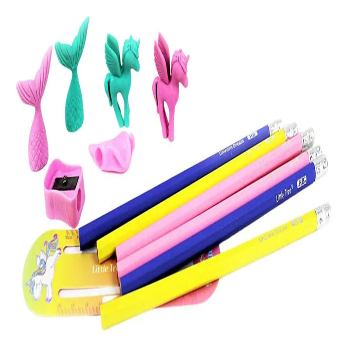 Little Tree Unicorn Dream Pencil and Eraser Set-Stationery-Bright International-Toycra