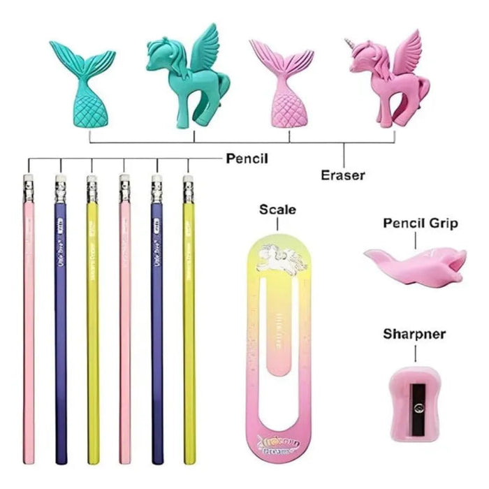 Little Tree Unicorn Dream Pencil and Eraser Set-Stationery-Bright International-Toycra
