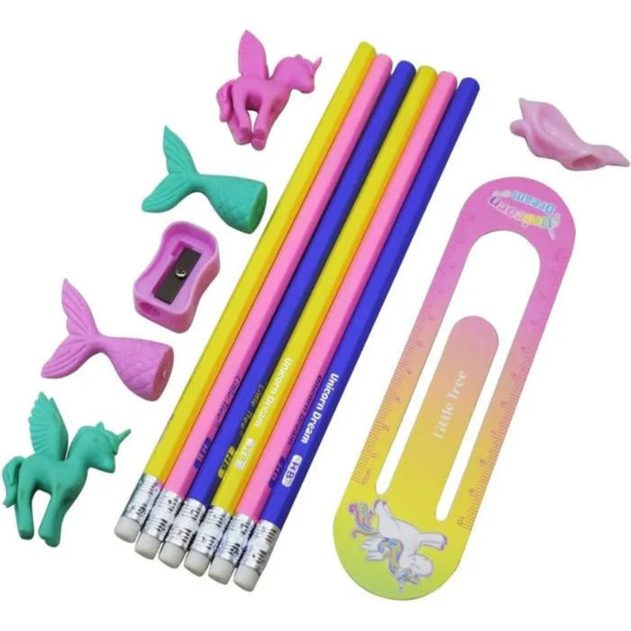 Little Tree Unicorn Dream Pencil and Eraser Set-Stationery-Bright International-Toycra