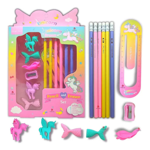 Little Tree Unicorn Dream Pencil and Eraser Set-Stationery-Bright International-Toycra