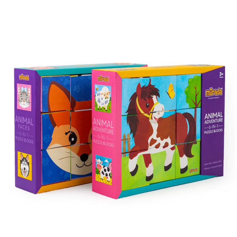 Strings Animal Faces Puzzle Block