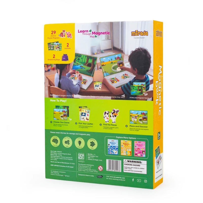 Mirada Animals Magnetic Book - Match, Build And Meet Animals