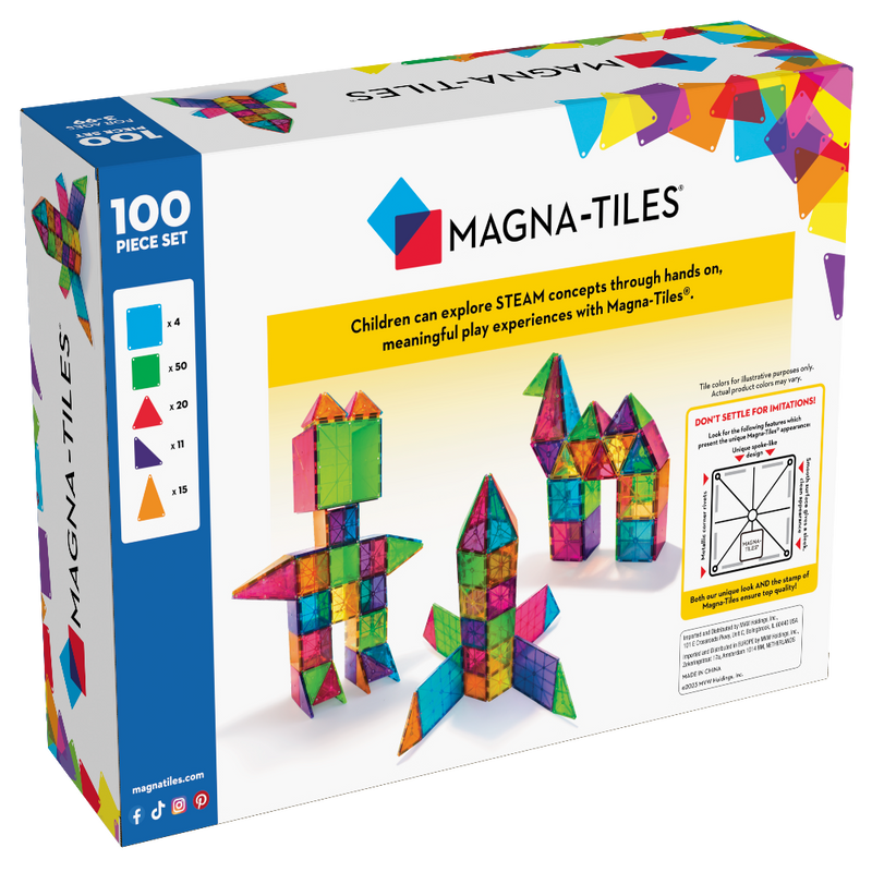 Magna Tiles Clear Colors 100 Piece Set