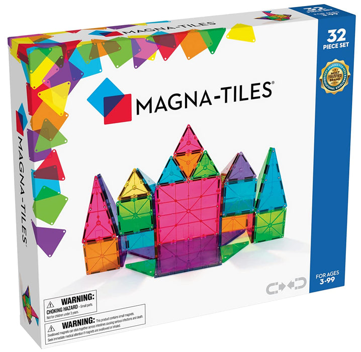 Magna Tiles Clear Colors 32 Piece Set * 3 Qty (Total 96 pcs Combo)-Construction-Magna-Tiles-Toycra