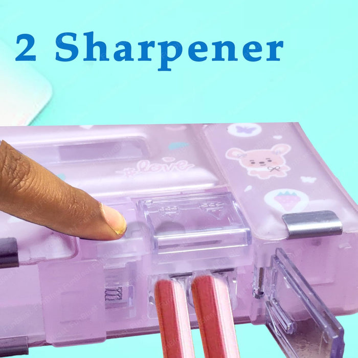 Magnetic Pencil Case With Sharpener -Plastic-Stationery-Bright International-Toycra