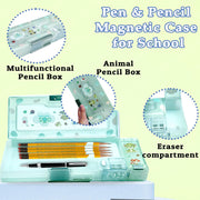 Magnetic Pencil Case With Sharpener -Plastic
