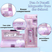 Magnetic Pencil Case With Sharpener -Plastic