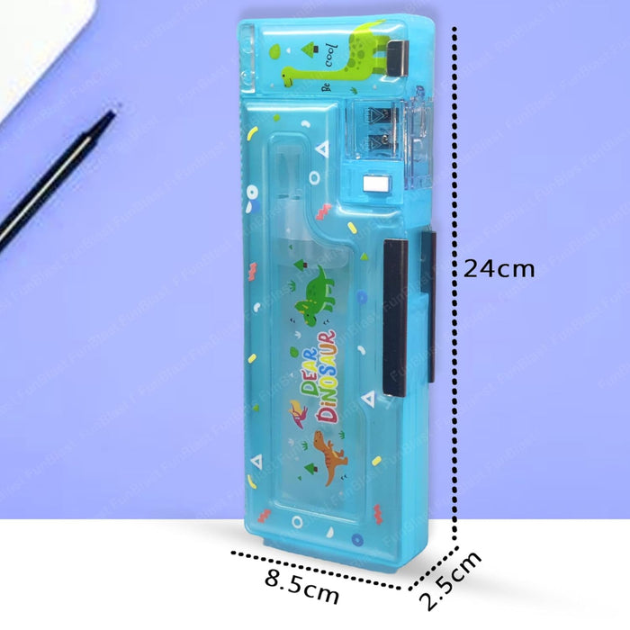 Magnetic Pencil Case With Sharpener -Plastic-Stationery-Bright International-Toycra