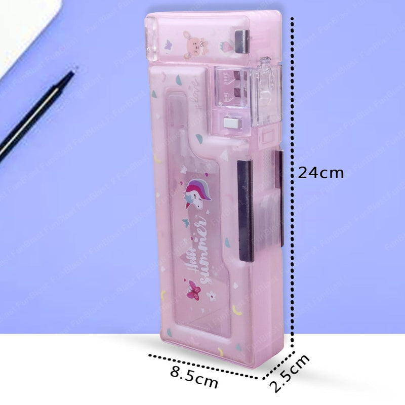 Magnetic Pencil Case With Sharpener -Plastic