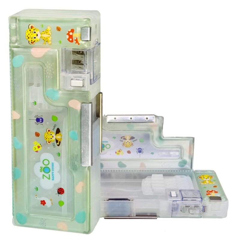 Magnetic Pencil Case With Sharpener -Plastic