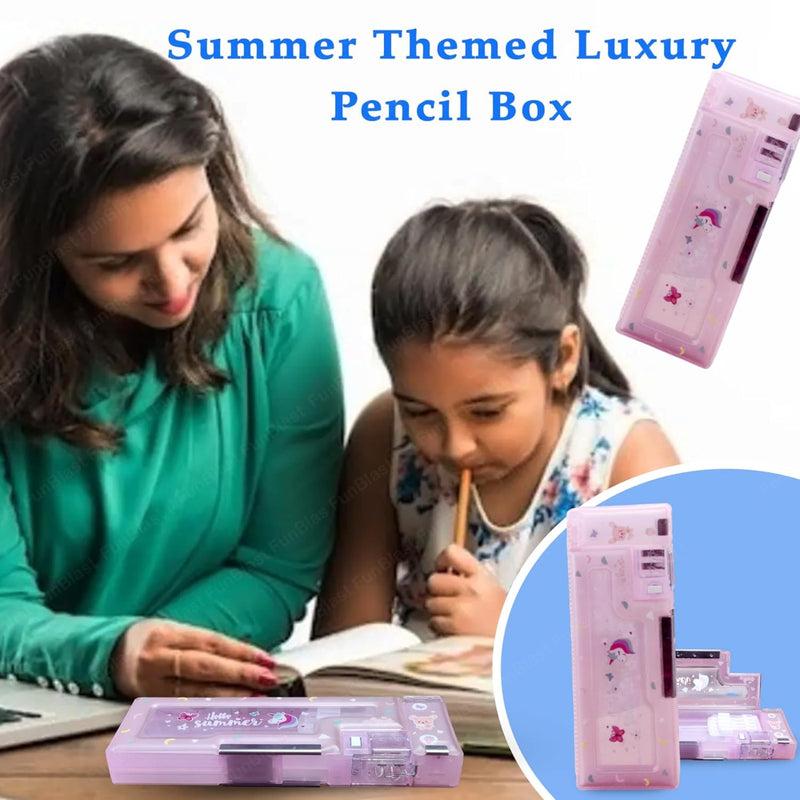 Magnetic Pencil Case With Sharpener -Plastic