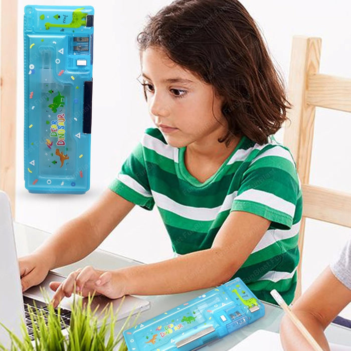 Magnetic Pencil Case With Sharpener -Plastic-Stationery-Bright International-Toycra