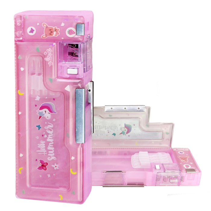 Magnetic Pencil Case With Sharpener -Plastic-Stationery-Bright International-Toycra