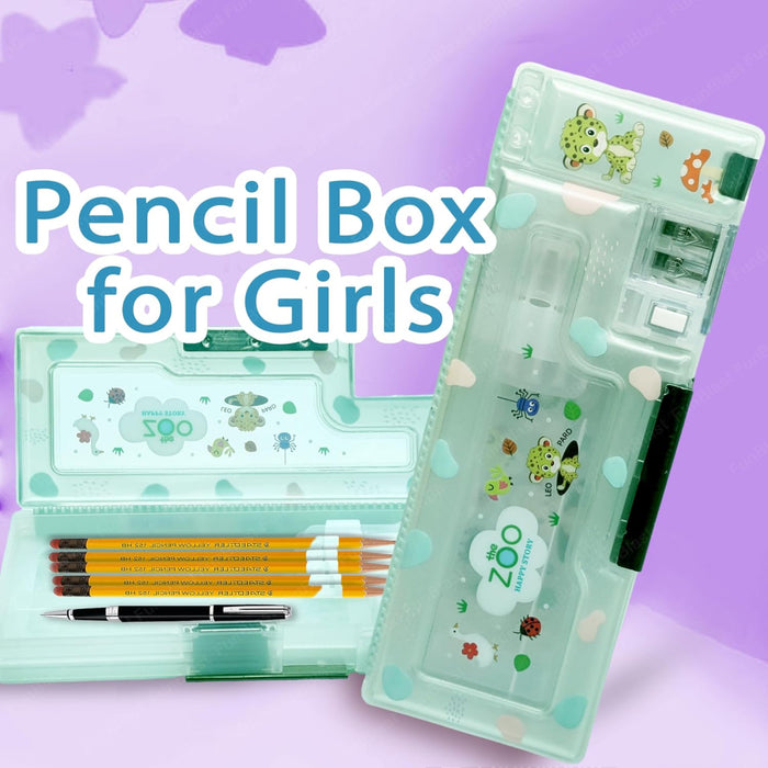 Magnetic Pencil Case With Sharpener -Plastic-Stationery-Bright International-Toycra