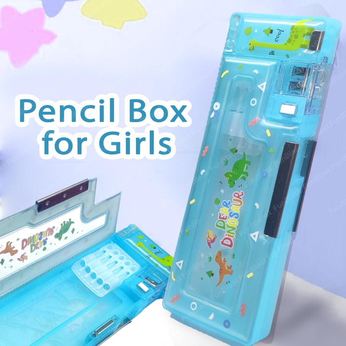 Magnetic Pencil Case With Sharpener -Plastic-Stationery-Bright International-Toycra