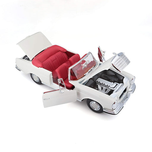 Maisto 1/18 1967 White Mercedes Benz 280SE, Cabrio Collectible Models-Vehicles-Maisto-Toycra