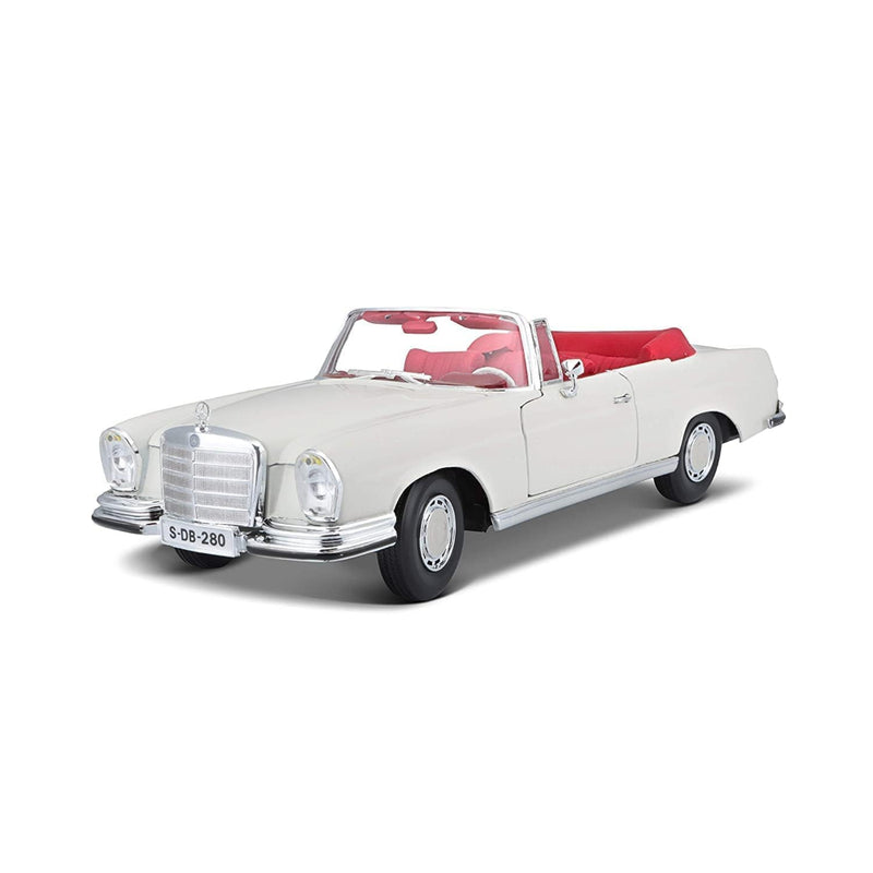 Maisto 1/18 1967 White Mercedes Benz 280SE, Cabrio Collectible Models