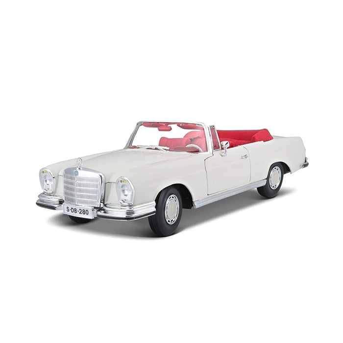 Maisto 1/18 1967 White Mercedes Benz 280SE, Cabrio Collectible Models-Vehicles-Maisto-Toycra