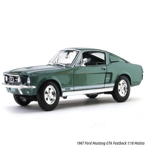 Maisto 1967 Ford Mustang GTA Fastback green 1:18 Maisto diecast scale model car collectible-Vehicles-Maisto-Toycra